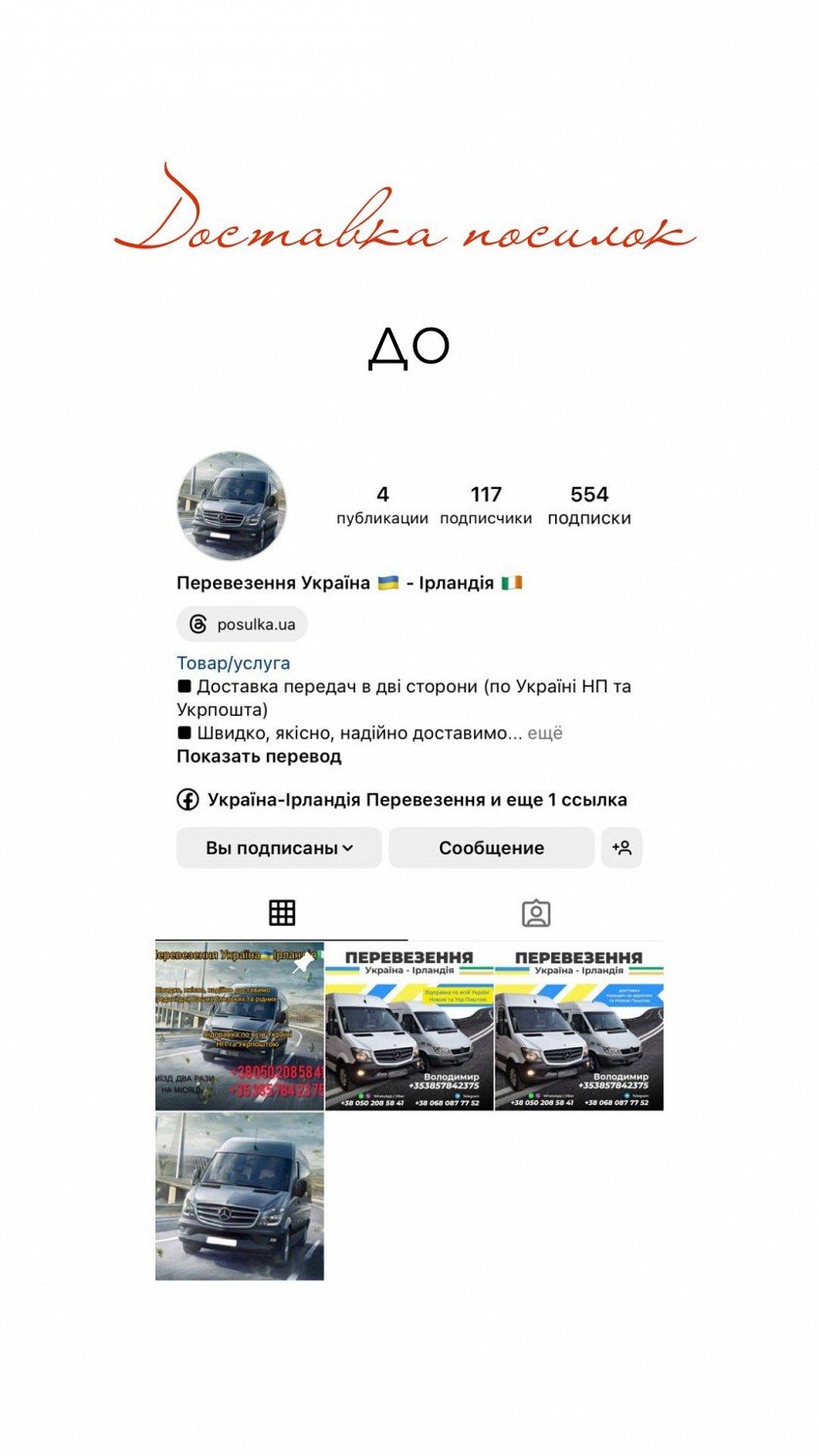 SMM кейс доставки Україна Ірландія